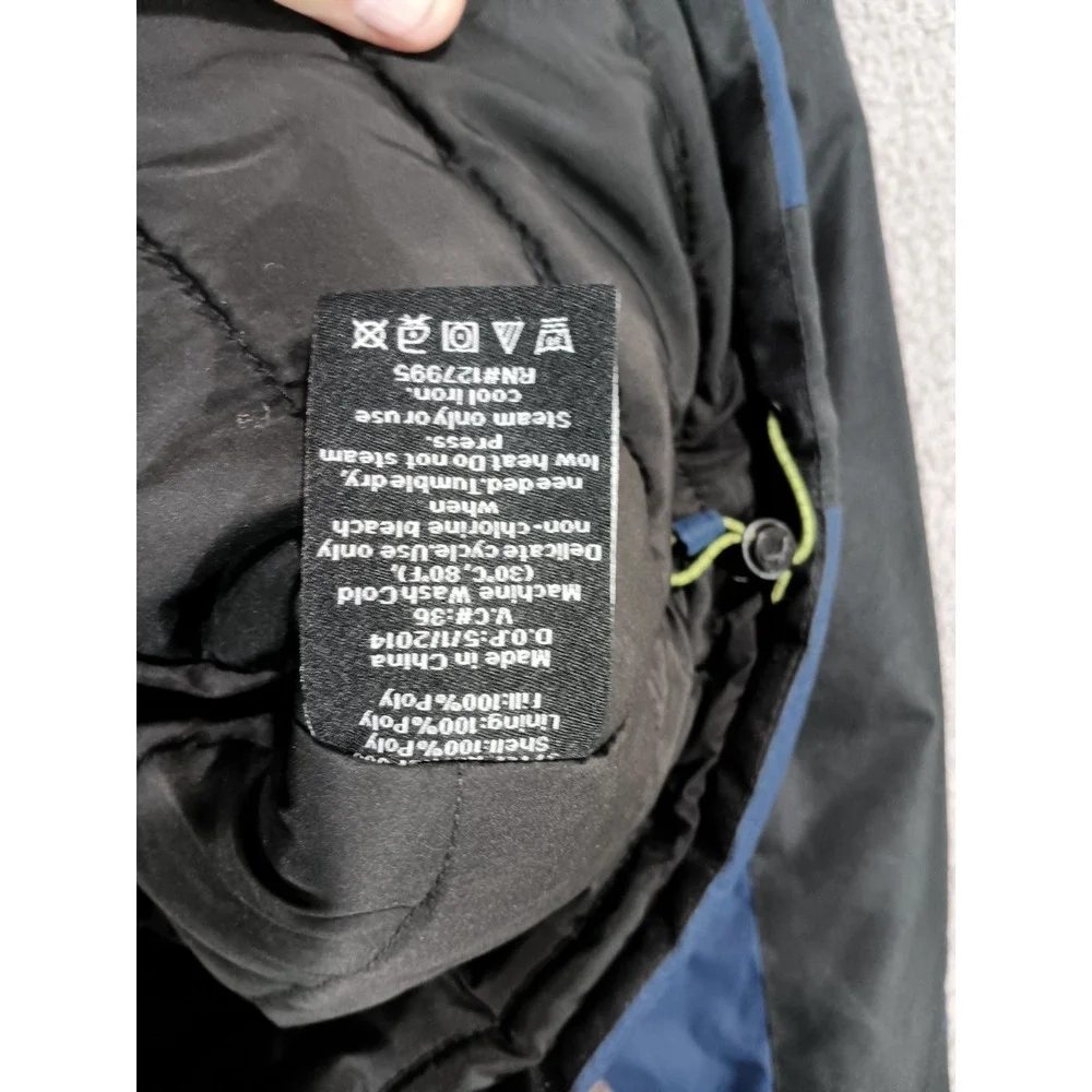 Hawke & Co Sport Men's M Blue Black Thinsulate Puffer Ski Jacket Hooded Winter C